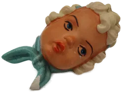 Kunstkeramik Prischl Frauenkopf mit Kopftuch Vintage - Bild 4