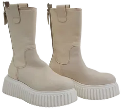 AGL Damen Plateau Leder Boots, creme - Gr. 36 - Bild 1