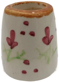Puppenhaus Zubehör: Miniatur Keramik-Setzkastenfigur mit Blumenmotiv | Sammlerstück  - Bild 1