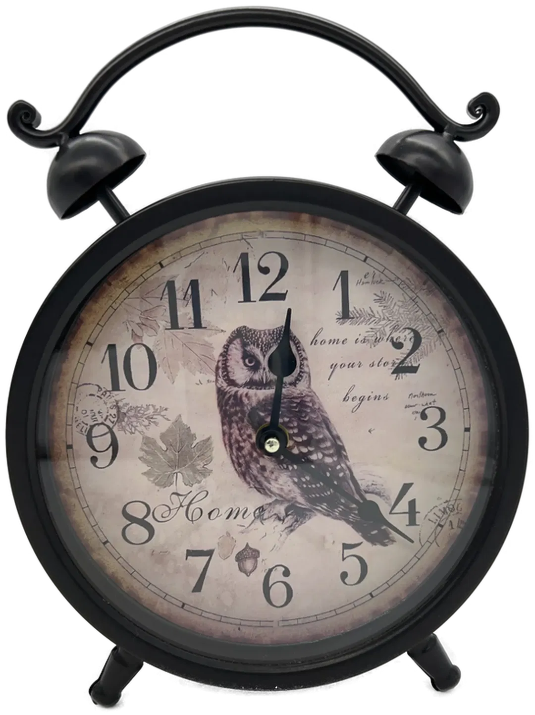 Designer Tischuhr im nostalgischen vintage Stil, Eule, Uhu - Bild 1