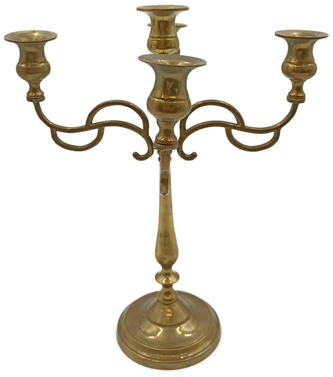 Messing-Kerzenleuchter fünfarmiger Barock-Stil – Bild 2