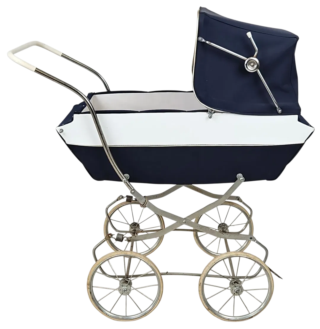 Vintage Puppenwagen aus Holz/Metall - Bild 4