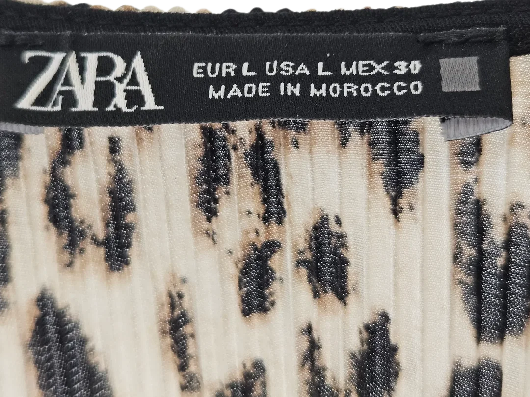 ZARA Damen Maxikleid mit Animal Print, braun - Gr. L – Bild 4