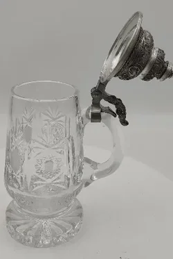Bierkrug Kristallglas Antik - Bild 2