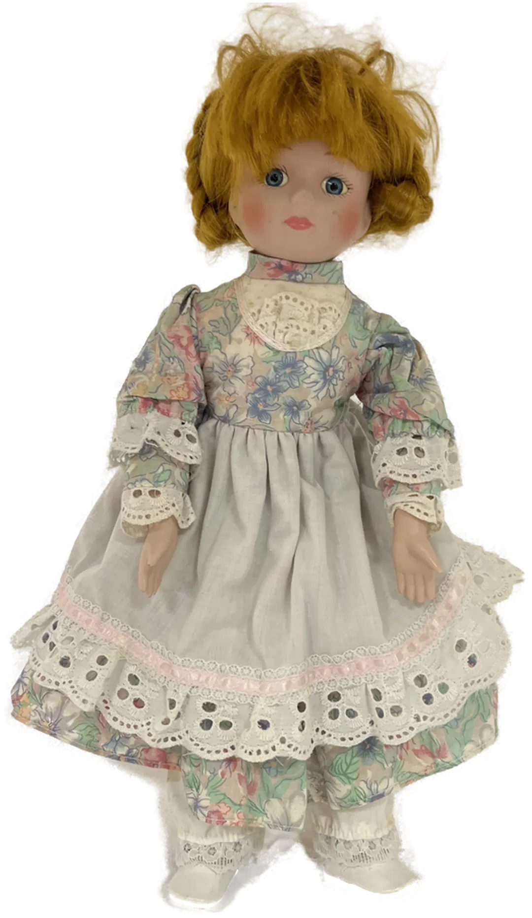 Porzellan Sammelpuppe Blumenkleid 40 cm - Bild 1