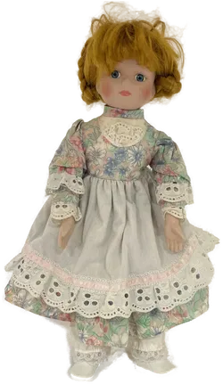 Porzellan Sammelpuppe Blumenkleid 40 cm - Bild 1