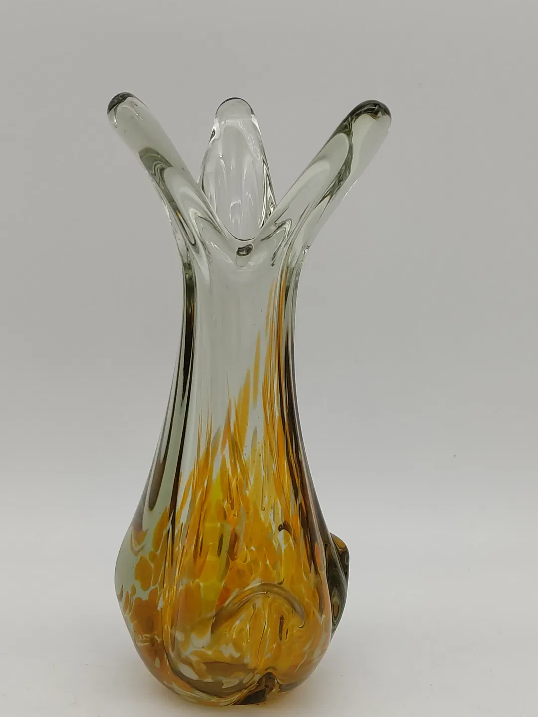 Kleine Tischvase im Murano-Stil - orange/weiss/transparent - Bild 4