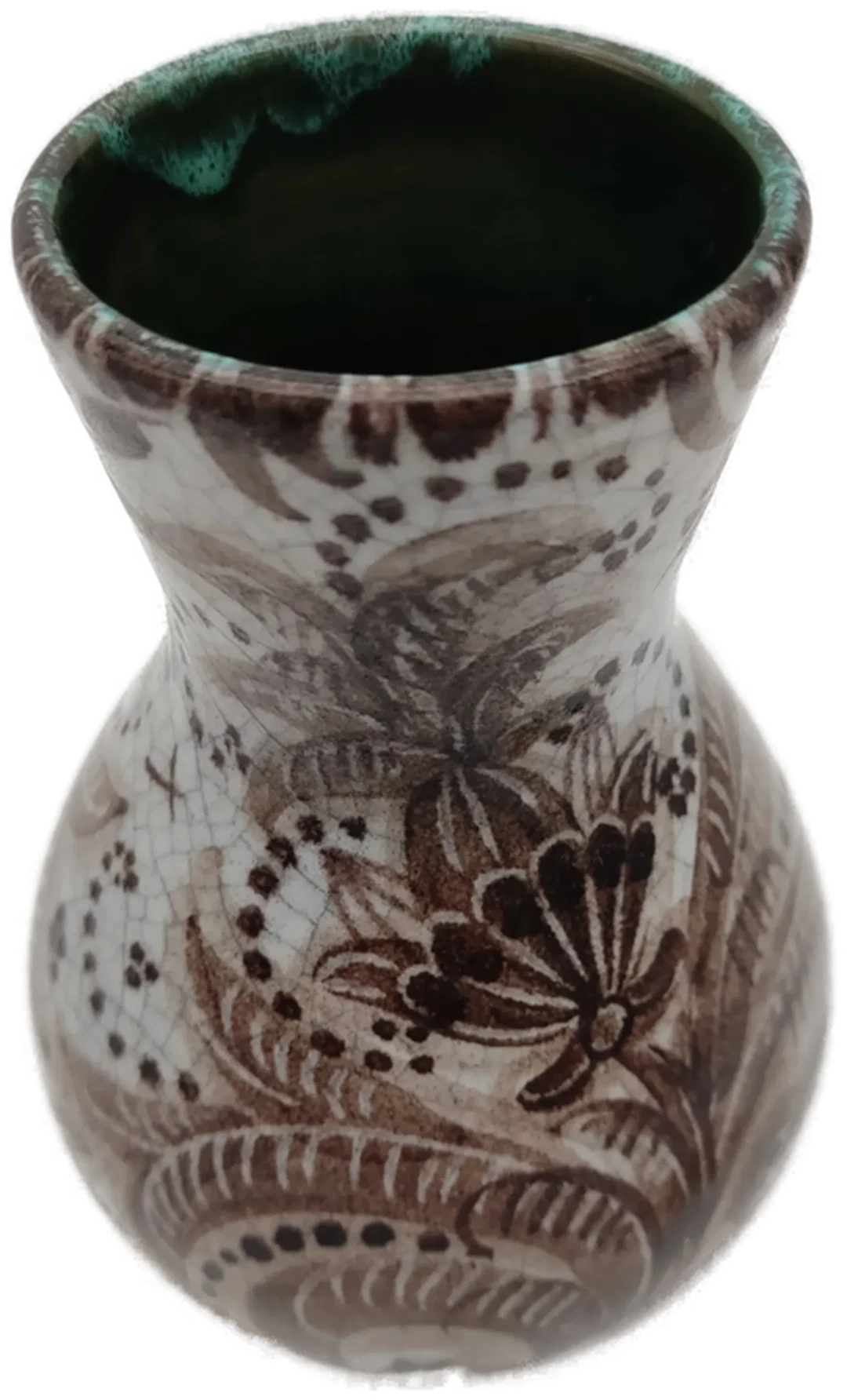  Gmunden-Vase mit Blumendekor von Schleiss Keramik | Neuwertig – Bild 3