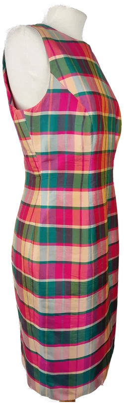 Seiden-Etuikleid Tartan-Karo | Eleganter Vintage-Charme - Bild 3