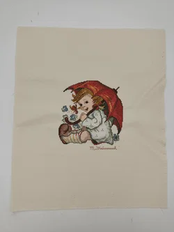 M. J. Hummel-Kreuzstich-Bild: Mädchen mit Schirm - Bild 2