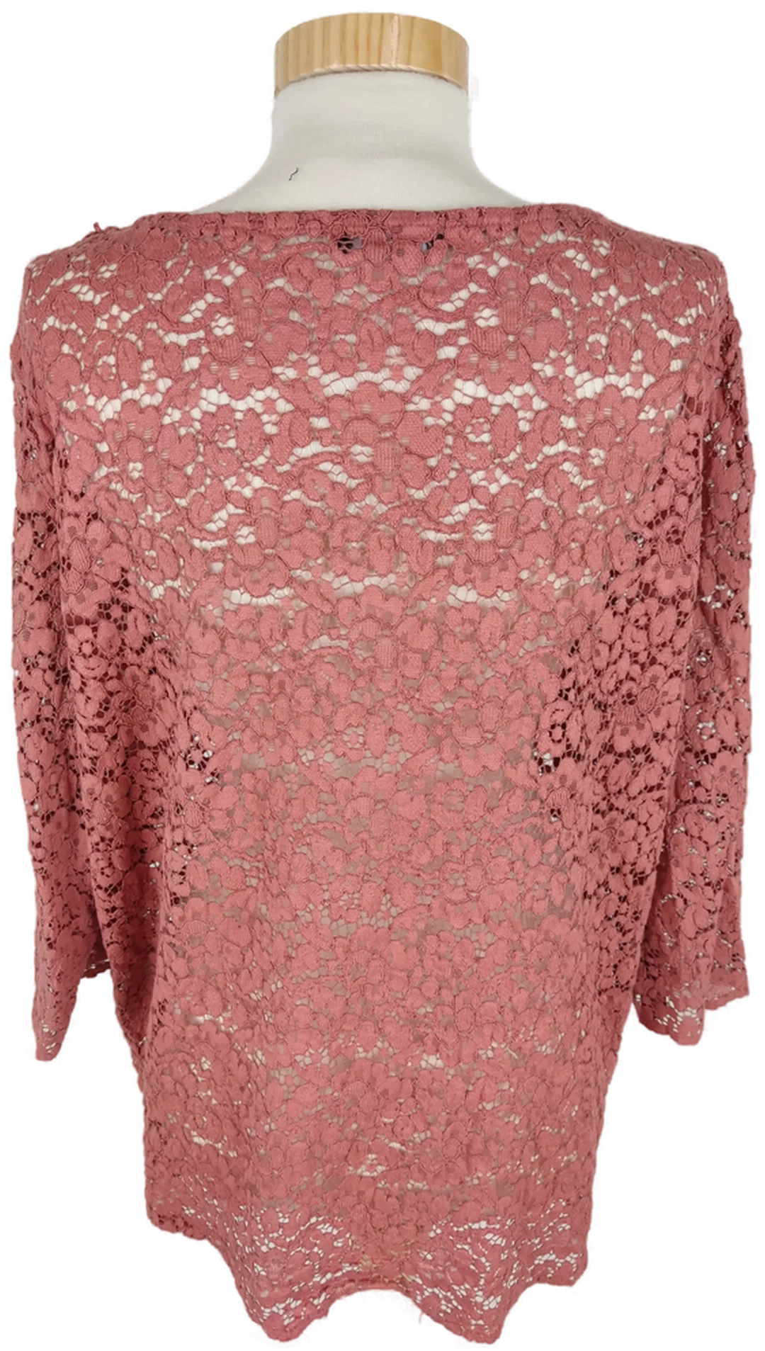 T-Shirt "Yessica", dreiviertelarm mit Rundhalsausschnitt und Spitze, altrosa, Größe 40 (geschätzt) – Bild 4