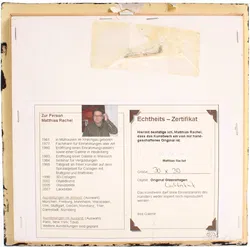 Matthias Rachel Original Lackbild auf Glas – Abstrakte Kunst – 26,5 x 26,5 cm – Zertifikat - Bild 2