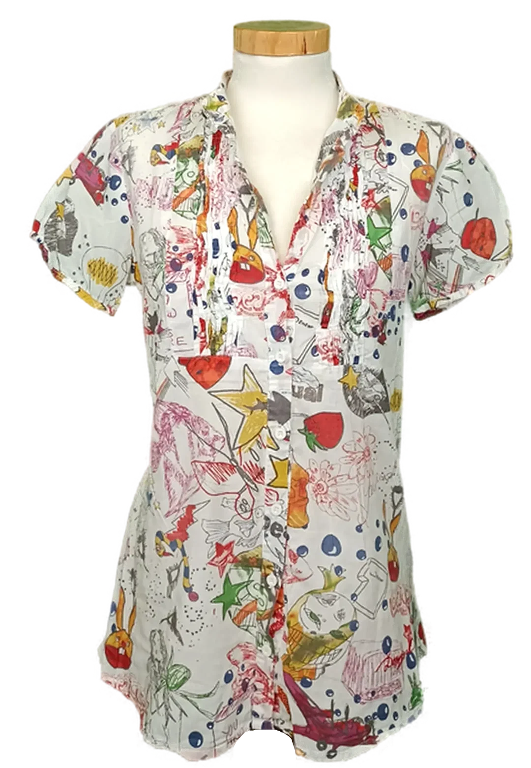 Desigual Damen bluse weiß gemustert Gr. S - Bild 4