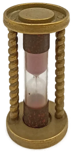 Antike Vintage-Sanduhr aus Messing mit rosa Sand 