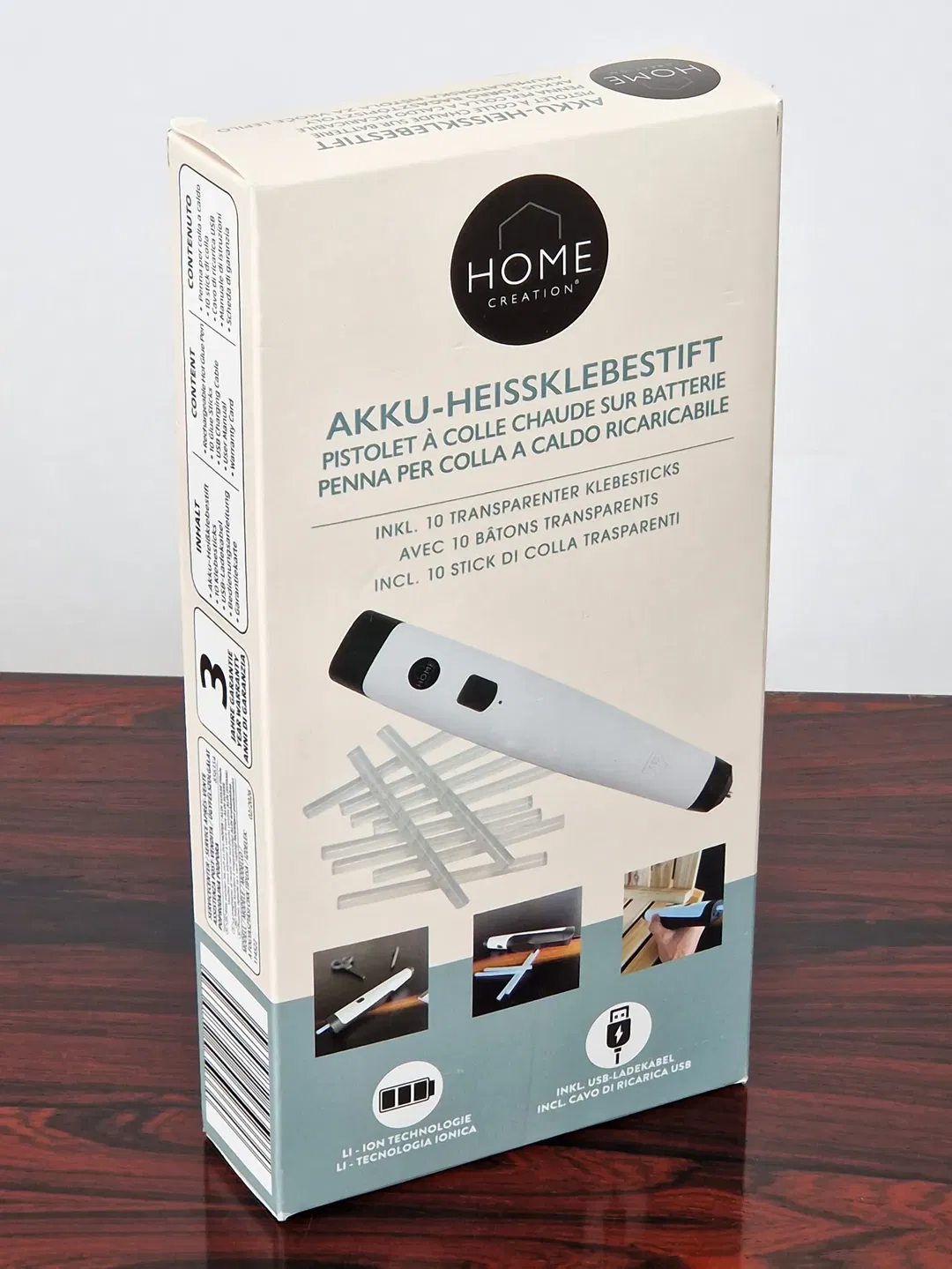 Home Creation Akku-Heißklebestift inklusive 10 transparenter Klebesticks - Bild 4