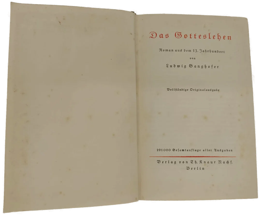 Antiquariat: Buch "Das Gotteslehen" von Ludwig Ganghofer 1930  – Bild 3