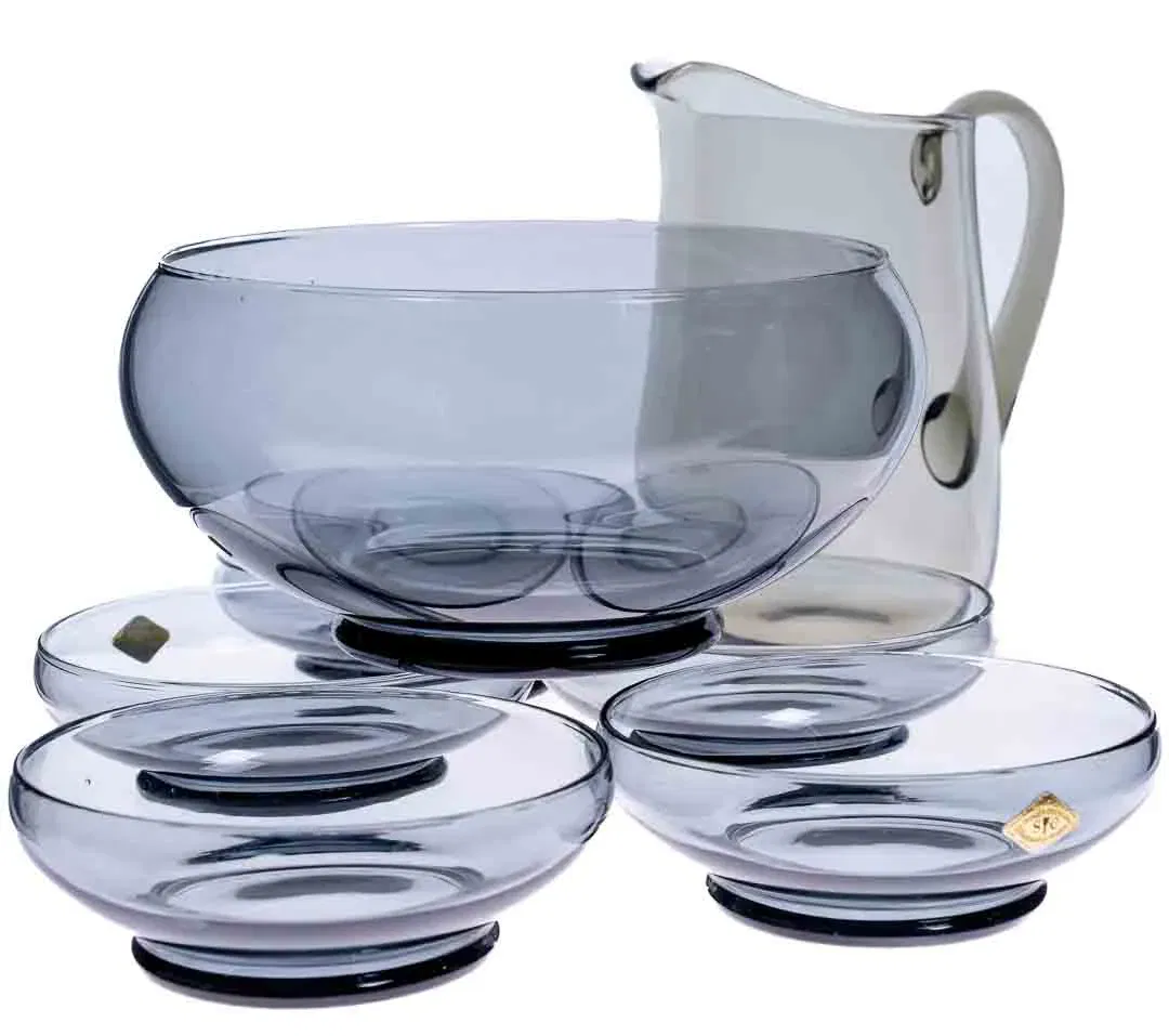 Salzburger Cristallglas Set mit Schüsseln und Kanne aus Rauchglas - Bild 4