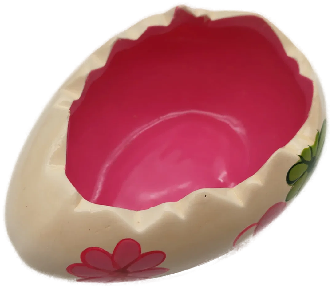 Bunte, bemalte Eierschale - Keramik / 9cm hoch - Bild 1