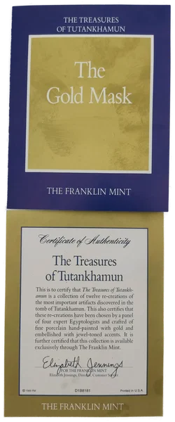 Tutanchamun Porzellan Totenmaske & Zertifikat von Franklin Mint | Ägyptischer Schatz - Bild 10