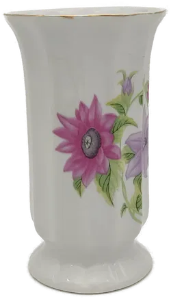 Porzellan - Vase mit Blumendekor - Bild 3