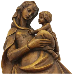 Heiligenfigur Muttergottes mit Jesus im Stil des 18. Jh. (Oberammergau), Holz, Höhe ca 68cm - Bild 8