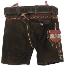 Premium Alpin de luxe Kurze Trachtlederhose für Kinder / Buben in der Größe 98/104 - Bild 2