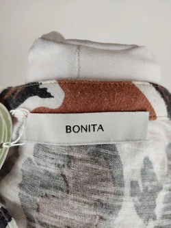 Bonita Hemdbluse L in Weiß-Beige-Braun | Casual-Vintage – Vorschau 4