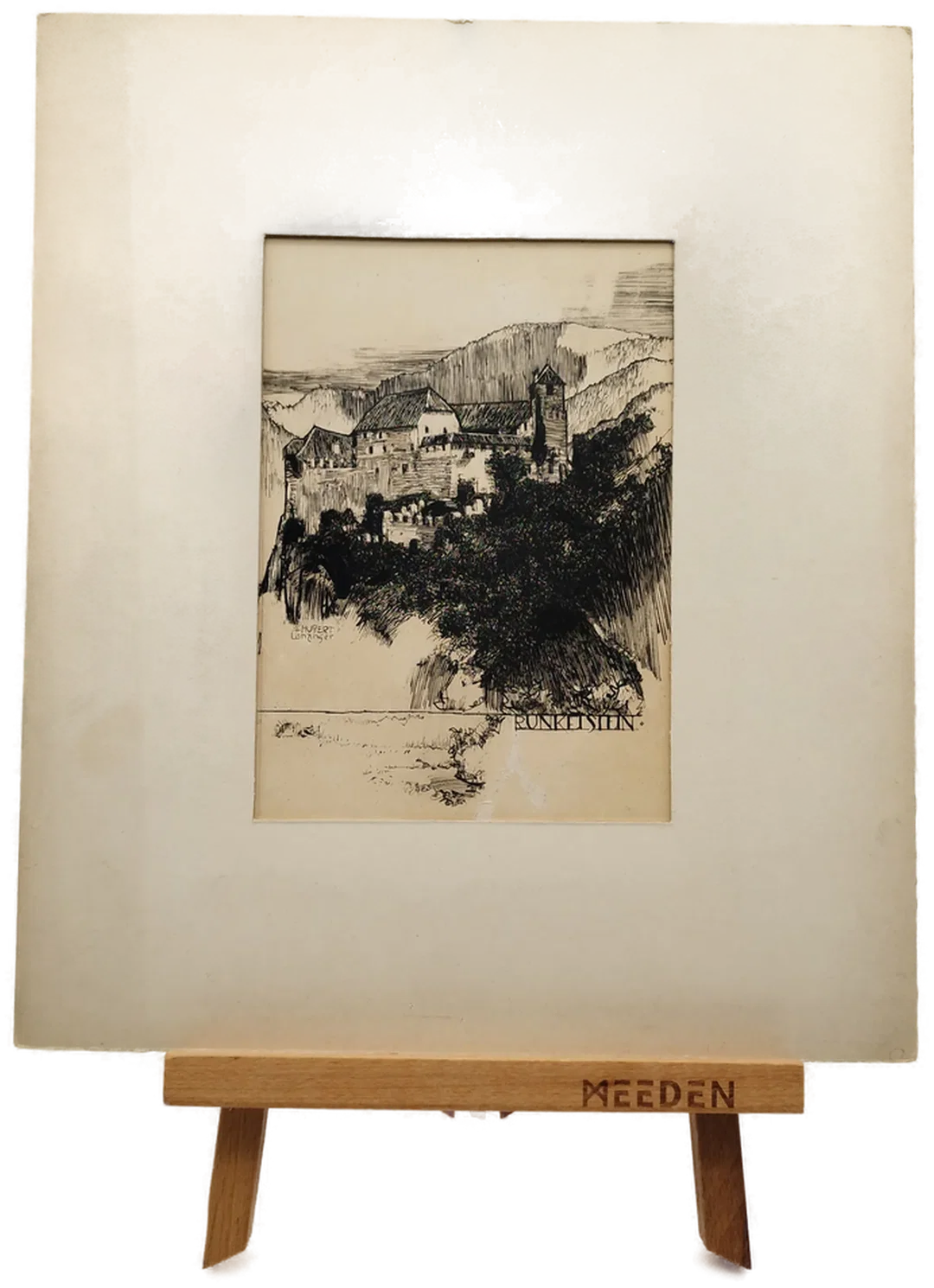 Hubert Lanzinger, Runkelstein - Original Radierung mit Pastepartout - Bild 1