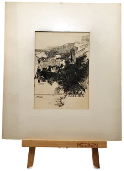 Hubert Lanzinger, Runkelstein - Original Radierung mit Pastepartout - Bild 1