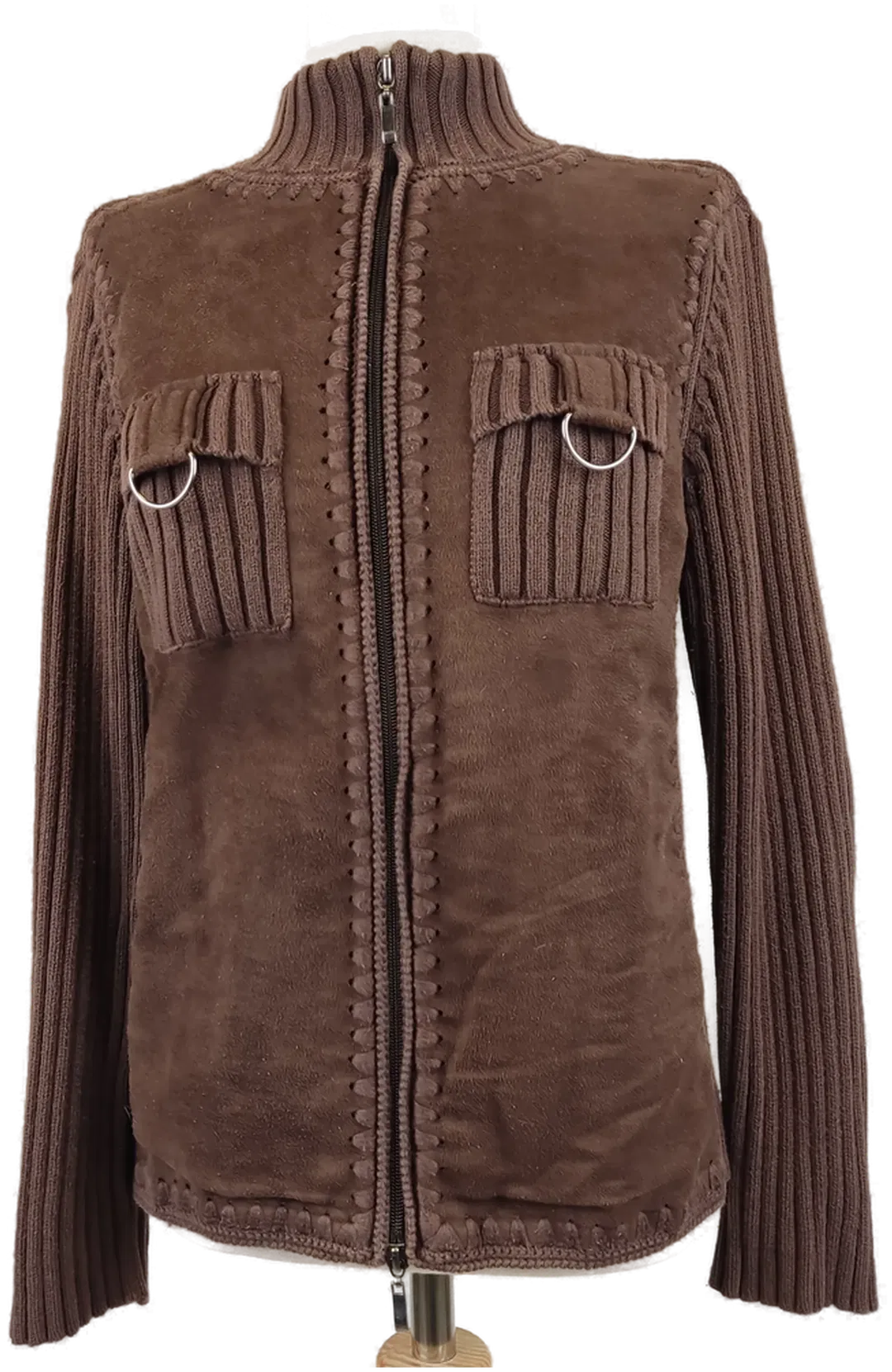 Bonita Damenweste mit Lederoptik Einsatz braun - M/38 - Bild 1