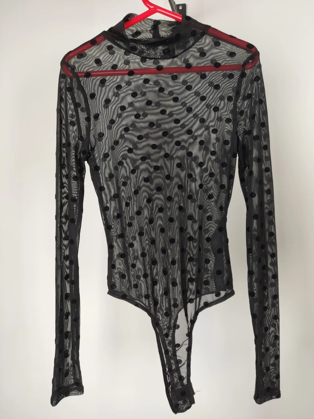 ASOS DESIGN Netz-Body Schwarz Gepunktet XS | Wie Neu - Bild 4