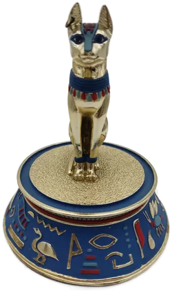 'The sacred  bast cat' Porzellan mit Glaskuppel & Zertifikat von Franklin Mint | Ägyptischer Schatz - Bild 6