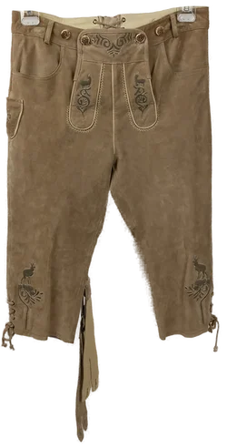 C&A Landhaus Herrenlederhose beige gemustert Gr. 48