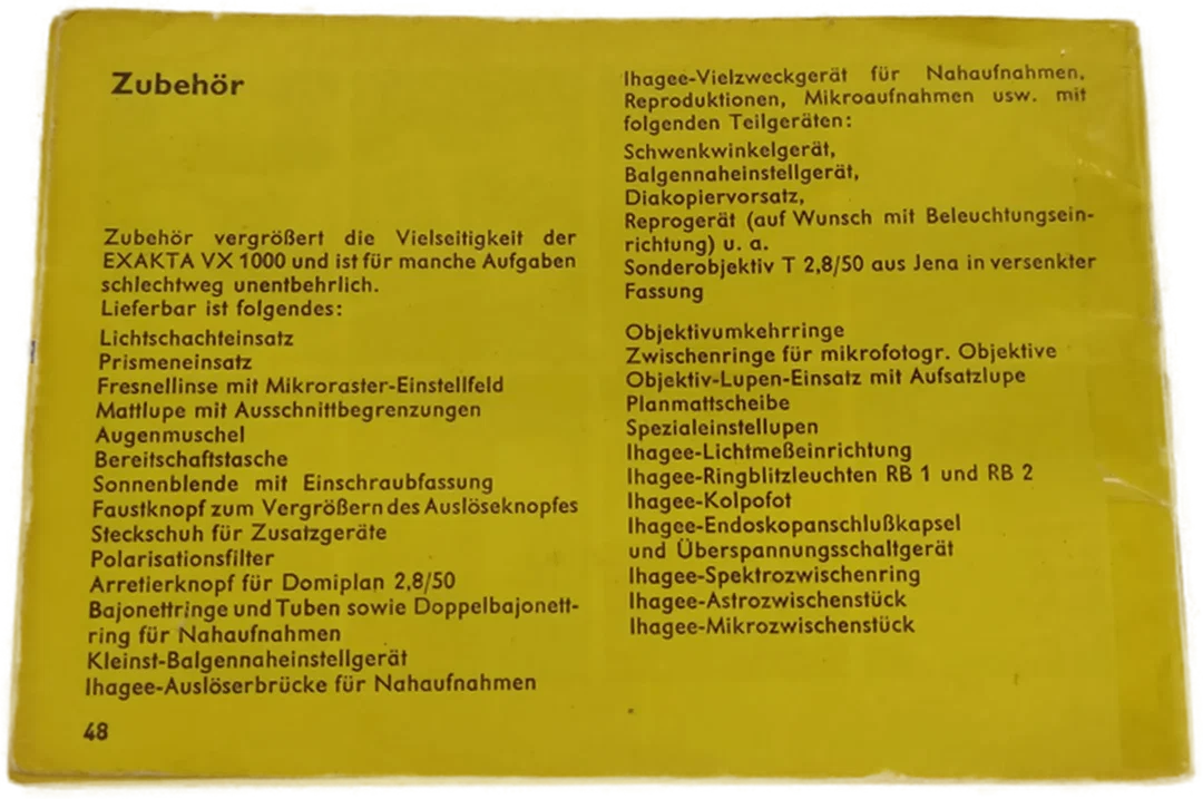 Exakta Beschreibung für Kamera "VX 1000" – Bild 2