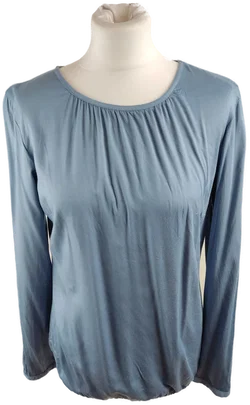 Zero Damen Langarmshirt Viskose Hellblau | Zeitloses Design