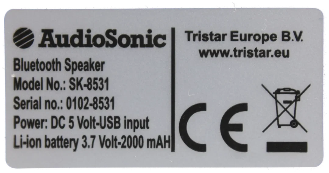 AudioSonic Bluetooth Lautsprecher SK-8531 – USB/AUX – tragbarer Speaker – Schwarz – Bild 4