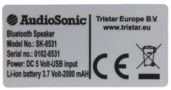 AudioSonic Bluetooth Lautsprecher SK-8531 – USB/AUX – tragbarer Speaker – Schwarz - Bild 4