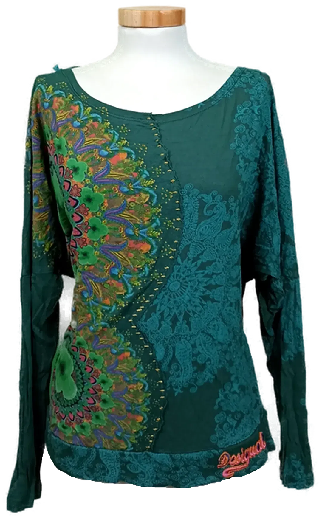 Desigual Damen T-Shirt grün gemustert Gr. S - Bild 1