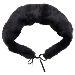 Damen Echtpelz Kaninchenfellkragen schwarz - Bild 2