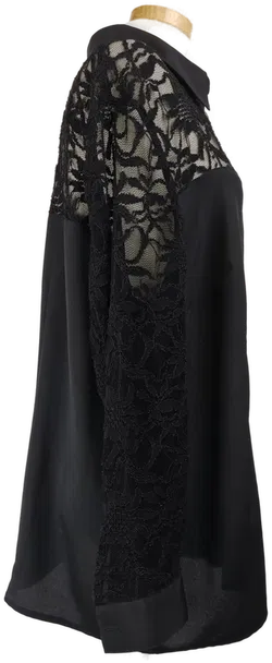 Atelier Damenbluse schwarz mit Spitzeneinsatz- XXXL/ 46 - Bild 3