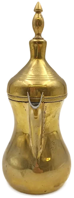 Dallah traditionelle arabische Messing-Teekanne Vintage – Vorschau 5