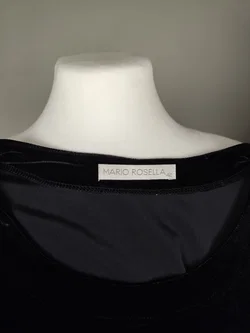 Damen Langarmshirt Schwarz in Samtoptik - XL / 42 – Vorschau 4