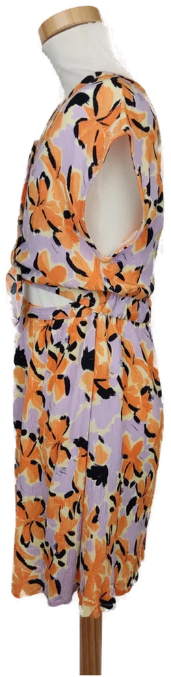 Name It Kinder Kleid flieder/orange geblümt, bauchfrei - 128 - Bild 3