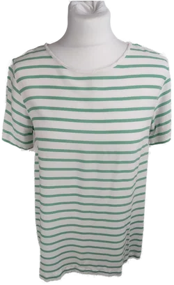 H&M Damen-Shirt aus Viskose, Grün-Weiß Gestreift | Sommerlook