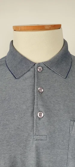 Bugatti Herren Poloshirt Grau Meliert | Zeitloser Regular Fit - Bild 7