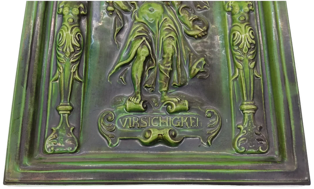 Wandrelief Bildplatte/Kachel (Virsichigkeit) grün/schwarz Fa. Sommerhuber Steyr mit Trageband – Bild 3