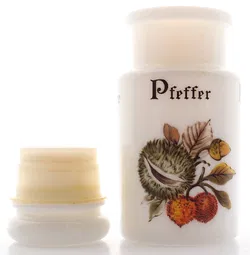 Vintage Gewürzglas-Set aus Porzellan (6-teilig) – mit floralen Motiven & Beschriftung - Bild 2