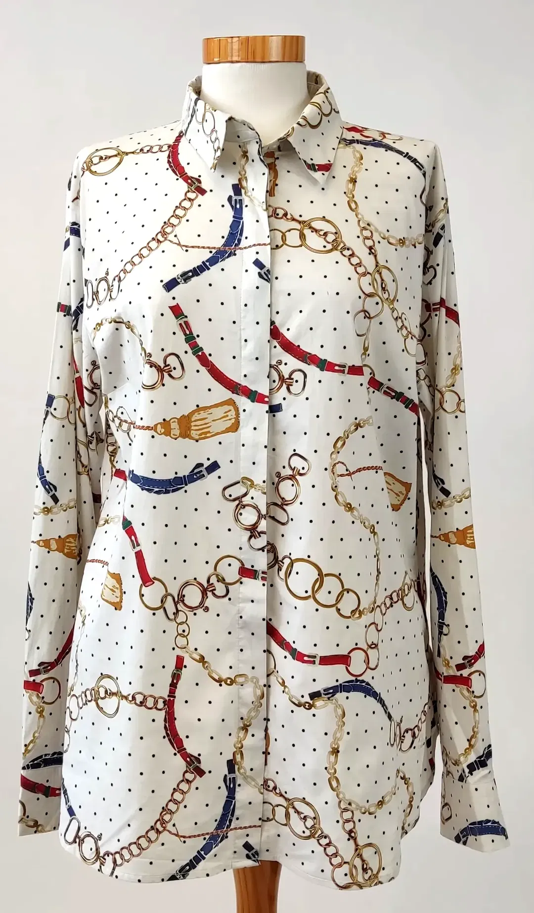 BRAX Damenbluse weiß gemustert - Gr. 40 - Bild 1