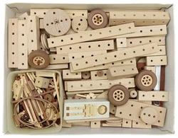Matador 712 Holzbaukasten Vintage 1980er Baukasten Holzspielzeug Klassiker – Vorschau 8