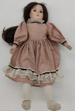 Vintage Porzellanpuppe mit Stoffkörper ca 38cm - Bild 2